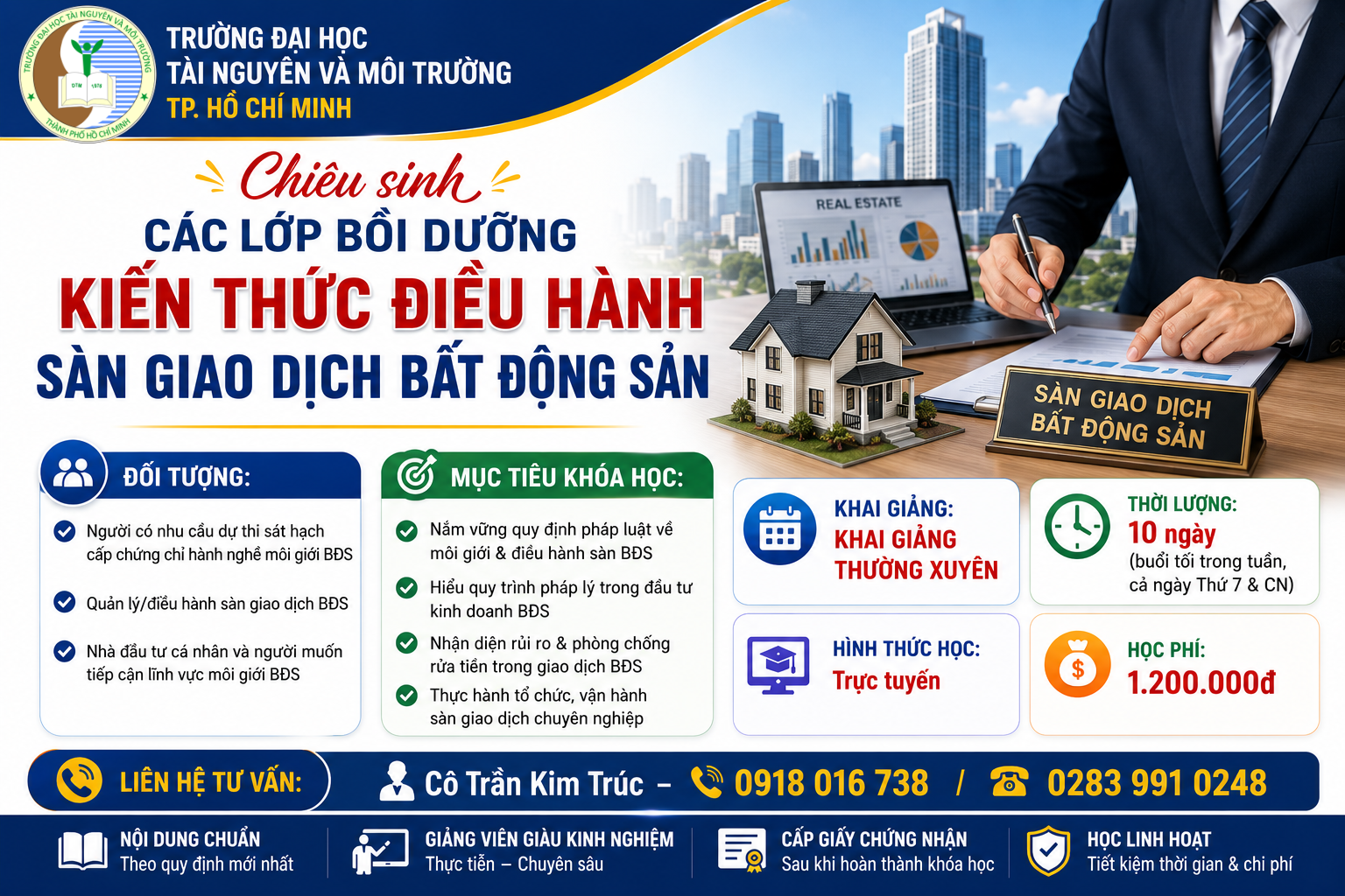 Lớp bồi dưỡng kiến thức điều hành sàn giao dịch bất động sản