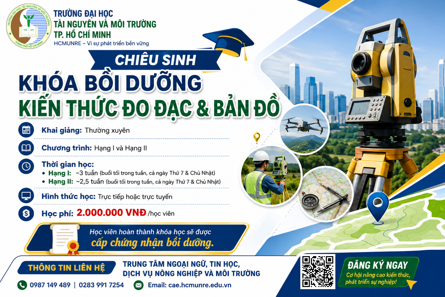 Lớp bồi dưỡng kiến thức về hoạt động đo đạc và bản đồ