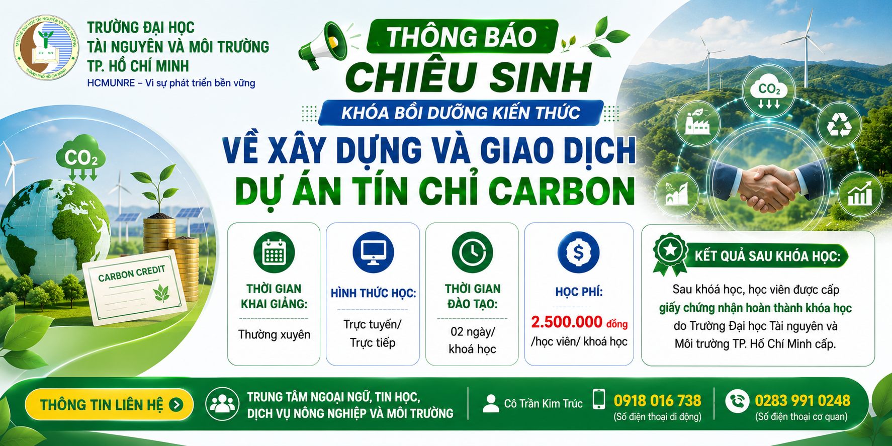 Lớp Bồi dưỡng kiến thức về xây dựng và giao dịch dự án tín chỉ Carbon