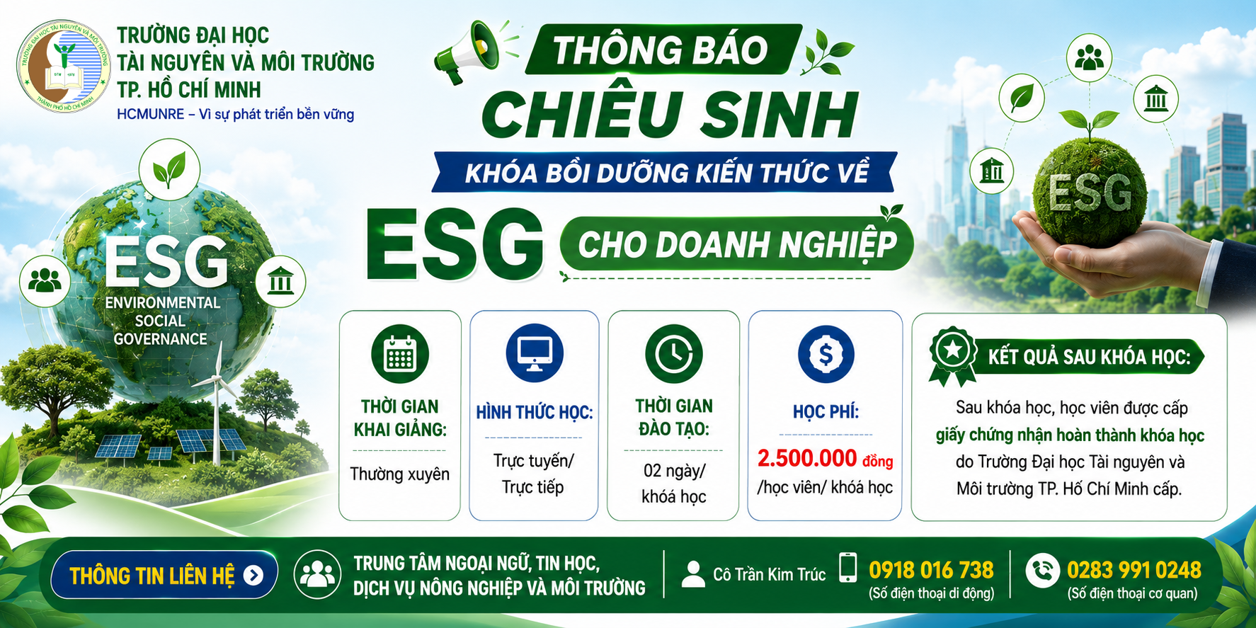 Lớp Bồi dưỡng kiến thức về ESG cho doanh nghiệp